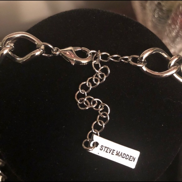 🆕 Steve Madden Silver Tone Lucite Bib Necklace - Picture 3 of 6